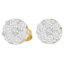 Load image into Gallery viewer, 14K Yellow Gold 3/4 cttw Round Cut Diamond Stud Earring (I-J, SI2-I1)
