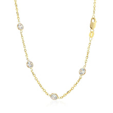 Load image into Gallery viewer, 14k Yellow Gold CZ By the Yard Long Links
