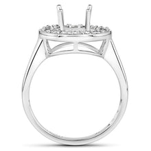 Load image into Gallery viewer, 0.48 Carat Genuine White Diamond 14K White Gold Semi Mount Ring - holds 8.00mm Round Gemstone
