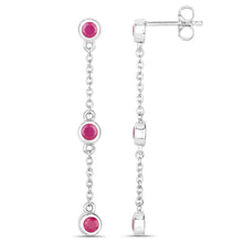 Load image into Gallery viewer, 0.78 Carat Genuine Ruby .925 Sterling Silver Earrings
