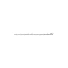 Load image into Gallery viewer, 14K White Gold 2-1/2 Cttw Round-Brilliant &amp; Baguette Cut Diamond 7" Alternating Flared Links Tennis Bracelet (H-I Color, SI1-SI2 Clarity)
