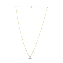 Load image into Gallery viewer, 14k Yellow Gold MOP Evil Eye Necklace
