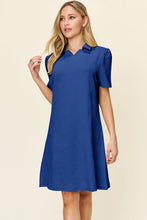 Load image into Gallery viewer, Double Take Full Size Texture Collared Neck Short Sleeve Dress Textured Dress For Women
