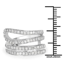 Load image into Gallery viewer, 0.83 Carat Genuine White Diamond .925 Sterling Silver Ring

