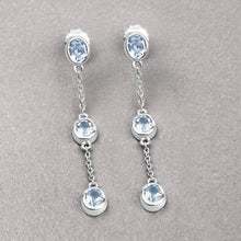 Load image into Gallery viewer, 2.16 Carat Genuine Blue Topaz .925 Sterling Silver Earrings
