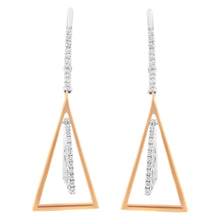 Load image into Gallery viewer, 14K Rose and White Gold 3/8 Cttw Diamond Windchime Drop and Dangle Earring (G-H Color, SI1-SI2 Clarity)
