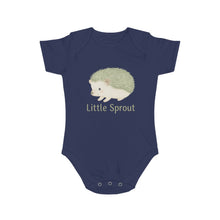 Load image into Gallery viewer, Hedgehog Short Sleeve Baby Bodysuit 'Little Sprout' Organic Cotton Gift for New Parents
