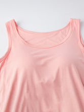 Load image into Gallery viewer, Classic Round Neck Wide Strap Mini Dress With Built-In Bra Comfortable Sleeveless Dress
