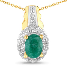 Load image into Gallery viewer, 1.71 Carat Dyed Emerald and White Topaz .925 Sterling Silver Jewelry Set
