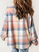 Load image into Gallery viewer, Plaid Snap Down Plush Hooded Jacket Soft &amp; Warm Women Outerwear Cozy And Comfortable Jacket
