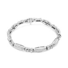 Load image into Gallery viewer, 14K White Gold 2.0 Cttw Channel-Set Alternating Baguette and Princess-Cut Diamond Link Bracelet (H-I Color, SI2-I1 Clarity) - Size 7
