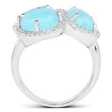 Load image into Gallery viewer, 5.30 Carat Genuine Amazonite And White Topaz .925 Sterling Silver Ring
