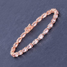 Load image into Gallery viewer, 8.95 Carat Genuine Morganite and White Diamond 14K Rose Gold Bracelet
