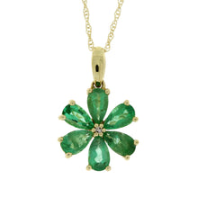 Load image into Gallery viewer, Emerald Diamond Fashion Pendants 14KT Yellow Gold
