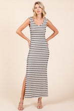 Load image into Gallery viewer, Striped Scoop Neck Sleeveless Maxi Dress For Women – Striped Maxi Dress, Sleeveless Dress, Summer Maxi Dress, Comfortable Knit Dress, Flattering Maxi Dress
