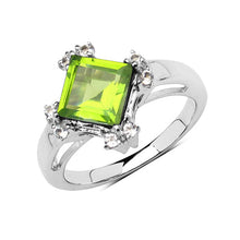 Load image into Gallery viewer, 2.01 Carat Genuine Peridot &amp; White Topaz .925 Sterling Silver Ring
