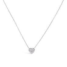 Load image into Gallery viewer, 14K White Gold 1/4 Cttw Diamond Composite Heart Pendant Necklace - 18" Inches
