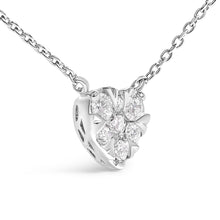 Load image into Gallery viewer, 14K White Gold 1/4 Cttw Diamond Composite Heart Pendant Necklace - 18" Inches
