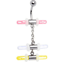Load image into Gallery viewer, GLOW STICK TRIO Chain Dangle Belly Ring
