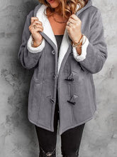 Load image into Gallery viewer, Full Size Pocketed Long Sleeve Hooded Toggle Jacket – Stylish &amp; Functional Outerwear for Women
