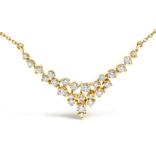 Load image into Gallery viewer, 14K Yellow Gold 1/2 Cttw Diamond Scattered "V" Necklace (I-J Color, SI2-I1 Clarity) - 18" Inches
