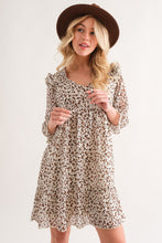 Load image into Gallery viewer, Leopard Ruffle Hem Woven Mini Dress For Women – Leopard Print Dress, Flattering Ruffle Hem Dress, Playful Mini Dress, Animal Print Dress, Chic Leopard Dress
