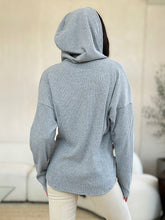 Load image into Gallery viewer, Culture Code Full Size Ribbed Zip Up Drawstring Hooded Jacket Women Trendy Jacket With Adjustable Hood For Women
