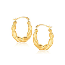 Load image into Gallery viewer, 10k Yellow Gold Oval Twist Hoop Earrings
