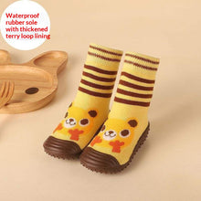 Load image into Gallery viewer, Newborn Baby Boys/Girls Socks With Anti-Slip Soft Rubber Soled Outdoor Foot Socks Animal Carton Floor Booties Socks For Kids
