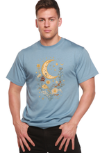 Load image into Gallery viewer, Celestial Moon Boho Flowers Vintage Unisex Bamboo/Cotton Graphic T-Shirt
