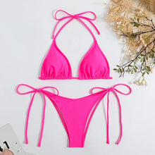Load image into Gallery viewer, Swimwear Women Bandage Women Triangle Bathing Suits 2 Pieces Bikini Bowknot Swimsuit Bikini Set Swimwear Bikini Sets Bikinis Bathing Suit Push Up Swimsuit Summer Beachwear
