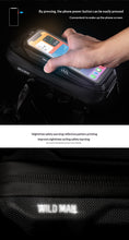 Load image into Gallery viewer, Bicycle Touchscreen Front Frame Bag Phone Case With Double Zippers Cycling Bike Accessories Bike Bag Bike Phone Bag Bike Pouch Bicycle Front Frame Bag Waterproof Top Tube Handlebar Bag Bike Phone Mount Bag Cycling Storage Bag
