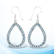 Load image into Gallery viewer, 4.32 Carat Genuine London Blue Topaz .925 Sterling Silver Earrings
