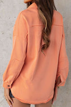 Load image into Gallery viewer, Women Exposed Seam Collared Neck Button Up Jacket with Pockets Stylish Casual Everyday Wear
