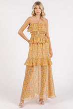 Load image into Gallery viewer, Ruffled Smocked Floral Halter Neck Maxi Dress – Elegant and Feminine Floral Maxi Dress with Smocked Waist and Ruffled Detailing
