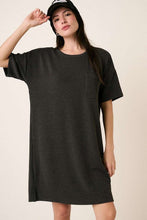 Load image into Gallery viewer, Urban Rib Knit Short Sleeve Tee Dress For Women – Casual, Comfortable, Versatile &amp; Chic For Everyday Outfits
