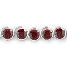 Load image into Gallery viewer, 3.30 Carat Genuine Garnet .925 Sterling Silver Bracelet
