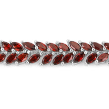 Load image into Gallery viewer, 18.40 Carat Genuine Garnet .925 Sterling Silver Bracelet
