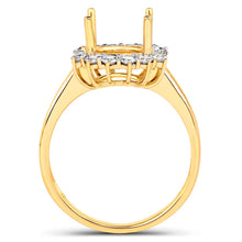 Load image into Gallery viewer, 0.58 Carat Genuine White Diamond 14K Yellow Gold Semi Mount Ring - holds 9.00mm Round Gemstone

