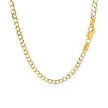 Load image into Gallery viewer, 3.2 mm 14k Two Tone Gold Pave Curb Chain
