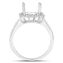 Load image into Gallery viewer, 0.58 Carat Genuine White Diamond 14K White Gold Semi Mount Ring - holds 9.00mm Round Gemstone
