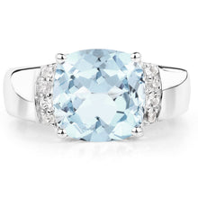 Load image into Gallery viewer, 4.58 Carat Genuine Blue Topaz and White Topaz .925 Sterling Silver Ring
