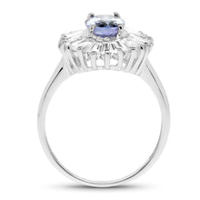 Load image into Gallery viewer, 2.47 Carat Genuine Tanzanite and White Topaz .925 Sterling Silver Ring
