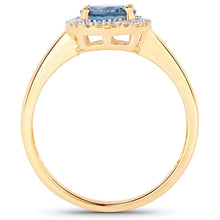 Load image into Gallery viewer, 1.03 Carat Genuine Blue Sapphire and White Diamond 14K Yellow Gold Ring
