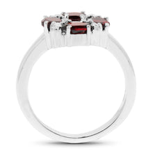 Load image into Gallery viewer, 2.02 Carat Genuine Garnet &amp; White Topaz .925 Sterling Silver Ring
