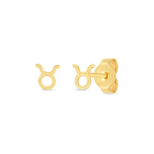 Load image into Gallery viewer, 14K Yellow Gold Taurus Stud Earrings
