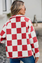 Load image into Gallery viewer, Elegant Checkered Snap Down Long Sleeve Teddy Jacket Soft &amp; Warm Colorful Jacket
