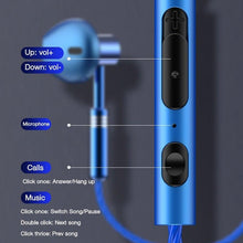 Load image into Gallery viewer, 9D Stereo Earphones Mic Headphone Headset In-ear Wired Headphones Bass Wire Earphone Earbud Phone Headset With Microphone Wired Earbuds Noise Isolating in-Ear Headphones Earphones with Mic Volume Control Plug for Sports Workout Compatible
