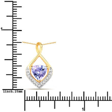 Load image into Gallery viewer, 0.96 Carat Genuine Tanzanite and White Topaz .925 Sterling Silver Pendant
