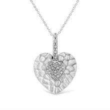 Load image into Gallery viewer, .925 Sterling Silver Pave-Set Diamond Accent Heart Shape 18" Pendant Necklace (I-J Color, I1-I2 Clarity)
